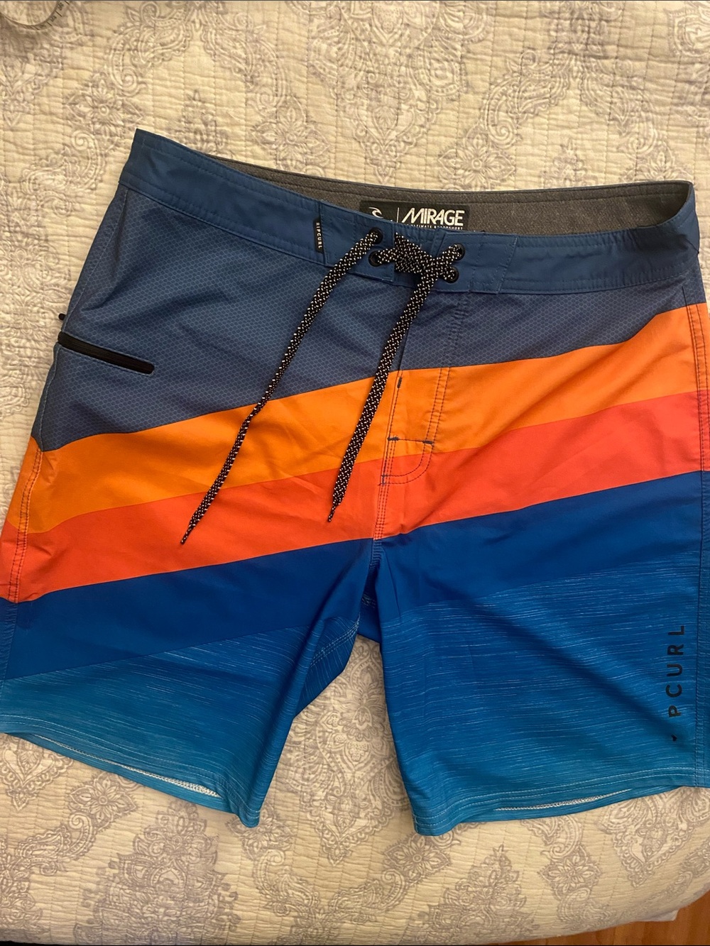 Rip Curl Mirage Blue, Orange & Red Men's Board Shorts
